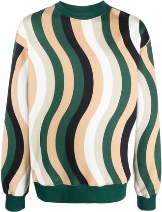 Camper wave-pattern cotton sweatshirt - unisex - Cotton - S - White