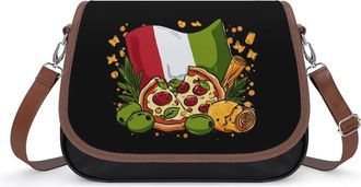 Generic Italian Food Italy Flag Fashion Womens Crossbody Bags Novelty Handbag Shoulder Bag Purse
