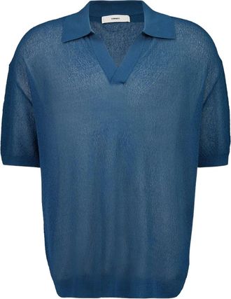 Commas Polo in maglia fine - Blu