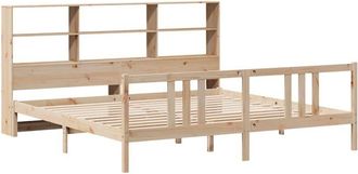 vidaXL Bookcase Bed without Mattress 180x200cm Super King Solid Wood Pine vidaXL