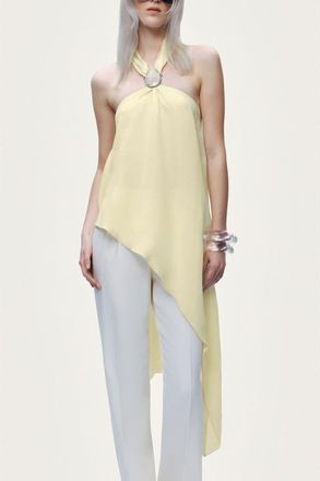 Nocturne Sleeveless Halter Blouse in Yellow at Nordstrom, Size X-Small Eu