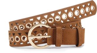 Lascana H&uuml;ftg&uuml;rtel LASCANA Hoseng&uuml;rtel, Damen, Gr. 105, braun (camel), Kunstfaser, unifarben, G&uuml;rtel H&uuml;ftg&uuml;rtel, mit kleinen Cut-Outs, G&uuml;rtel, Jeansg&uuml;rtel