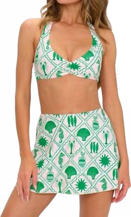 Show me your Mumu Swing Swim Mini Skirt In Coastal Collage