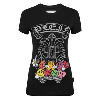 Philipp Plein Tops, Dames, Zwart, S, Katoen, T-Shirt Pure