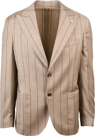L.B.M. 1911 Rounded Mid-Season Jacket in Soft Brown Virgin Wool Blend