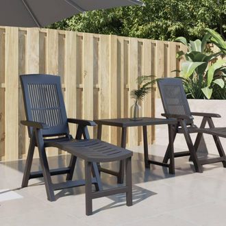 vidaXL Furniture Limited - Tumbona De Pl&aacute;stico Gris Antracita