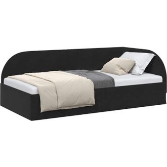 vidaXL Corner Bed Frame with Headboard Black 90 cm x 190 cm Velvet vidaXL