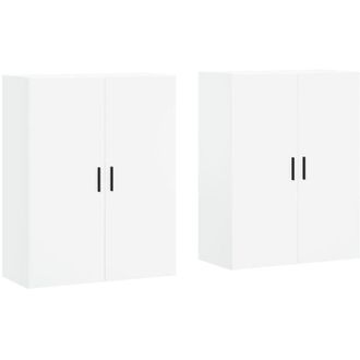 vidaXL Vidaxl - Armarios De Pared 2 Unidades Blanco 69,5x34x90 Cm