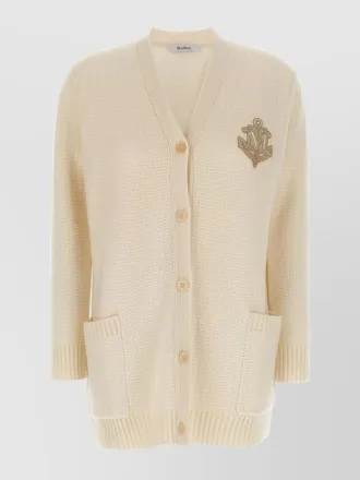 Max Mara knit cardigan with ribbed cuffs and hem