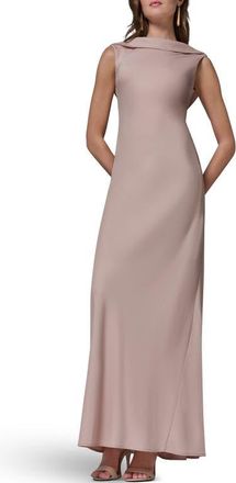 DKNY Ruffle Satin Gown in Snow Petal at Nordstrom, Size 10