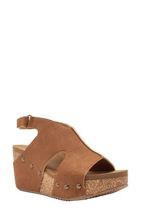 Volatile Beecher Slingback Platform Wedge Sandal in Cognac at Nordstrom, Size 8