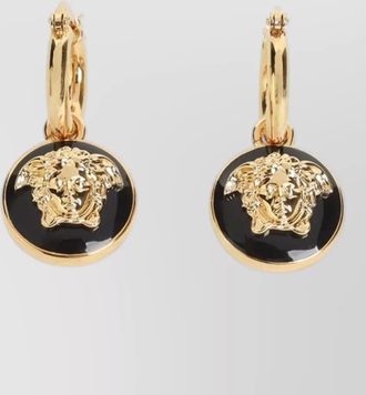 Versace enamel medusa hoop earrings