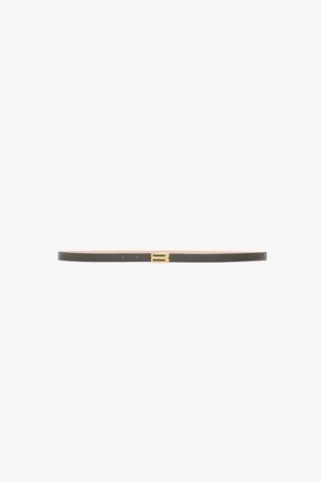 Victoria Beckham Micro Frame Belt In Dark Olive Smooth Leather 100CM