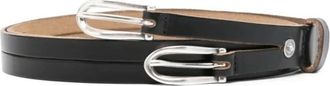 Our Legacy Dubbele Tong Leren Riem - Heren - Riemen - Zwart - 70 CM - Accessoires
