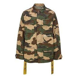 Off-white Camouflage Multiple Pockets Yellow Cargo Jacket Camouflage OMEL003E180260109901