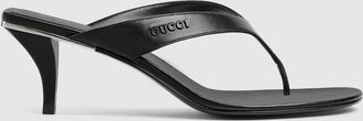 Gucci Womens Vittoria Thong, Black, Leather