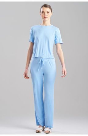 Natori Feathers Essentials Crew Neck PJ Set in Blue Jay at Nordstrom, Size X-Large