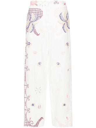 Forte_Forte straight-leg linen trousers - women - Linen/Flax - 00 - White