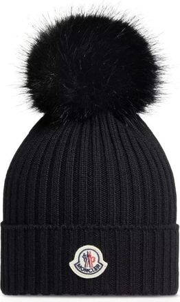 Moncler Pom Pom Muts - unisex - Hoeden - Zwart - L - Wol - Accessoires