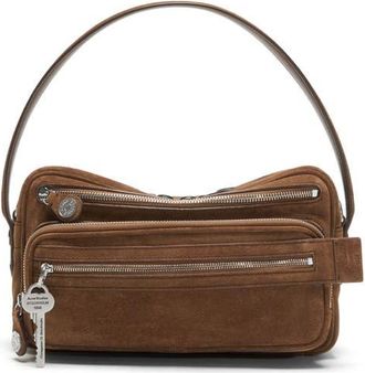 Acne Studios Camero Party Suede Shoulder Bag in Cognac Brown at Nordstrom