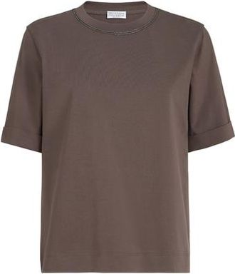 Brunello Cucinelli Cotton jersey T-shirt in Brown at Nordstrom, Size Xx-Large Eu