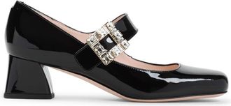 Roger Vivier Glinsterende Strass Babies Schoenen - Dames - Pumps - Zwart - 36 EU - Leer - Schoenen