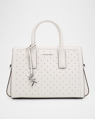 Michael Kors Laila Small Studded Leather Crossbody Satchel Bag