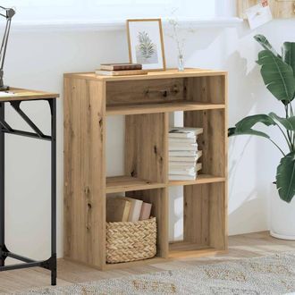 Berkfield Home Decorative Book Cabinet Artisan Oak 66x31x80 cm Engineered Wood in Brown | Size: 66 x 31 x 80 cm