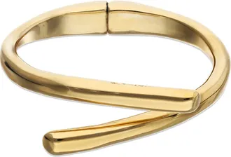 UNOde50 18K Gold-Plated Bracelet in the Shape of Crossed Tubes at Nordstrom, Size Medium