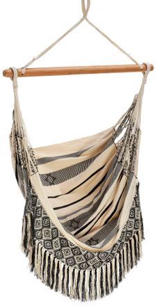 Hamac del sol Silla hamaca deluxe de colombia blanco y negro