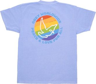 Obey Tops, Heren, Paars, S, Katoen, Klassieke Tee Pigment Hortensia Heren T-shirt