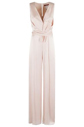 Max Mara Light Pink Satin Pomez Jumpsuit