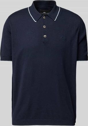 Fynch-Hatton Fynch-Hatton Regular Fit Poloshirt aus Baumwoll-Leinen-Mix in Marine, Größe 3XL