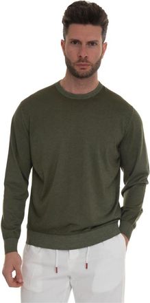 Kiton Kasjmier Zijde Pullover met Gewassen Effect - Heren - Cashmere truien - Groen - L - Kasjmier - Truien & Vesten