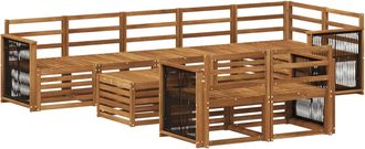 vidaXL Set Divani Legno Di Acacia Massello Vidaxl