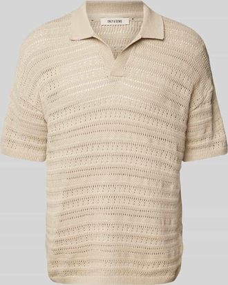 Only & Sons Poloshirt mit Strukturmuster Modell GRAYSON in Beige, Gr&ouml;&szlig;e XXL