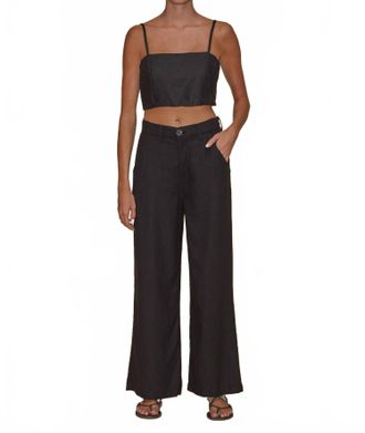 LE JEAN Jude Linen Trouser In Black