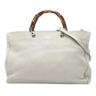 Gucci Pre-owned Satchel - Dames - Vintage Shopper - Wit - ONE Size - Leer - Vintage