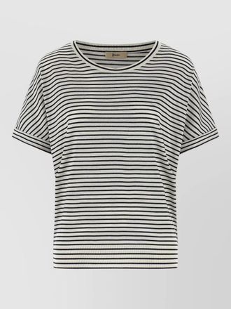 Herno crew neck striped short sleeve top