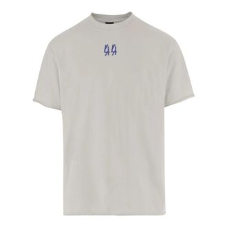 44 Label Group T-Shirts, male, White, Size: M Cotton T-shirt With Logo Print