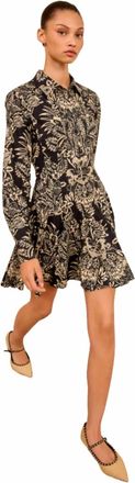Ulla Johnson Taliah Long Sleeve Dress In Noir Floral