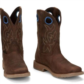 Justin Boots Mens All Around Waterproof Work Boots In Walnut