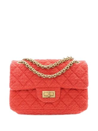 Chanel Borsa a tracolla Reissue 2.55 mini in tweed con battente 224 2020 - Rosso