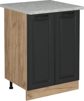 Vicco Mueble Bajo De Cocina R-line, Antracita Casa De Campo, 60 Cm Et M&aacute;rmol