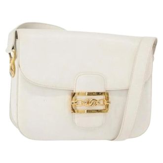 Celine Pre-owned Cross Body Bags, female, White, Size: ONE SIZE Pre-owned Leather Cross Body Bag