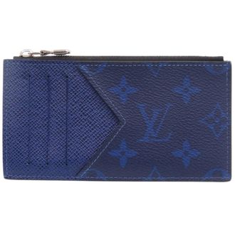 Louis Vuitton Blue Leather Card Wallet (Pre-Owned)