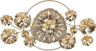 Beliani Beliani - Decoraci&oacute;n De Pared De Metal Dorado 90 X 50 Cm Abstracto Geom&eacute;trico Chromium