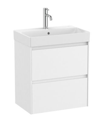 Roca Roca - Pack Unik Mueble Base Blanco Compacto De 2 Cajones + Lavabo Ona