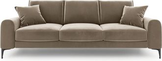 BLOOMINGLOFT 4-Sitzer Designsofa Madara mit Samtbezug - Beine Schwarz
