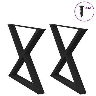 Berkfield Home Dining Table Legs 2 pcs Black 90x(72-73.3) cm Steel